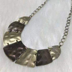 Two Toned Metal Collar Necklace